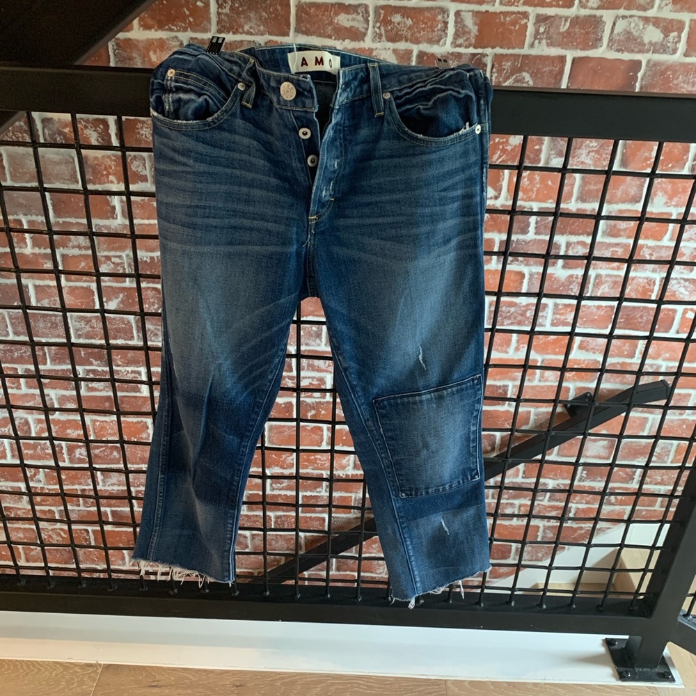 AMO tomboy beloved crop button fly jeans